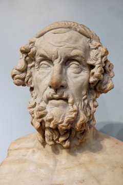 Antike Mamorbüste von Homer. British Museum. Rechte: Jastrow, PD. Quelle: http://commons.wikimedia.org/wiki/Image:Bust_Homer_BM_1825.jpg