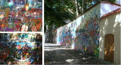 Aufnahmen von Graffiti auf der Lennon-Mauer in Prag. Foto: jvf