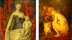 Jean Fouquet, Madonna / Peter Paul Rubens, Venus frigida. Foto:jvf. Lizenz: gemeinfrei.