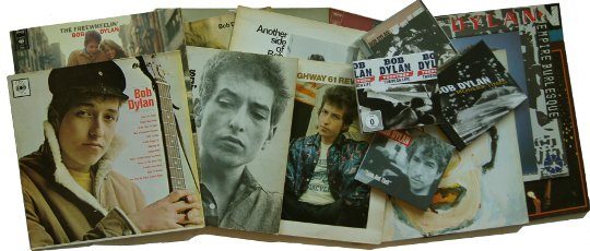 Sammlung LPs und CDs Bob Dylan. Rechte an Einzelcovern: Columbia Records. Foto: jvf.