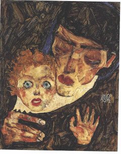 Egon Schiele, Mutter und Kind II. Lizenz: PD-Art. Quelle: commons.wikimedia.org/wiki/File:Schiele_-_Mutter_und_Kind_-_1912.jpg