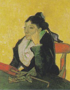 Van Gogh, Arlésienne, 1888. Lizenz: PD-Art. Quelle: http://commons.wikimedia.org/wiki/File:Van_Gogh_-_L%27_Arl%C3%A9sienne_-_Madame_Ginoux_mit_Hnadschuhen_und_Schirm_.jpeg