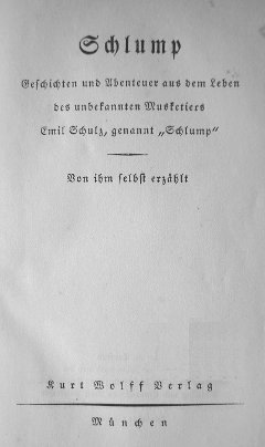 Hans Herbert Grimm, Schlump. Titelblatt der Originalausgabe 1928.