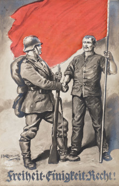 Postkarte der Arbeiter- und Soldatenräte, 1918, Sammlung Ruhr Museum © Ruhr Museum