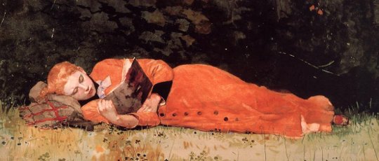 Winslow Homer, Der neue Roman, 1877. Ausschnitt. Lizenz: PD-Art. Quelle: http://commons.wikimedia.org/wiki/File:1877-winslow-homer-the-new-novel.jpg