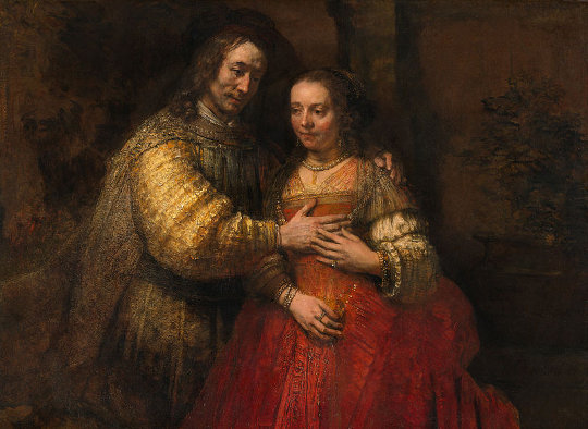 Rembrandt, Paar als Isaak und Rebekka (Die jüdische Braut), um 1665. Quelle: Wikimedia Commons. Lizenz: PD-Art