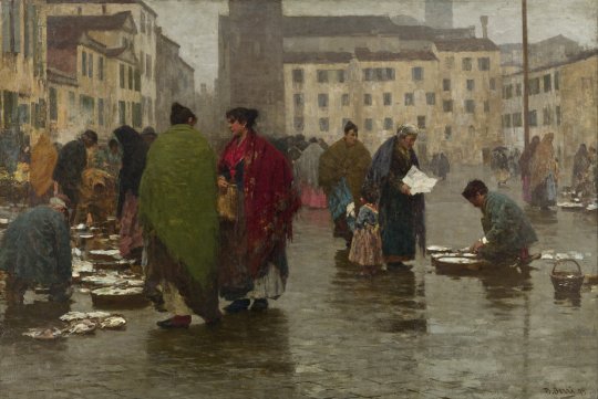 Gemälde von Bartolomeo Bezzi, Giorno di magro, 1895. Quelle: Wikimedia Commons. Lizenz: PD-Art
