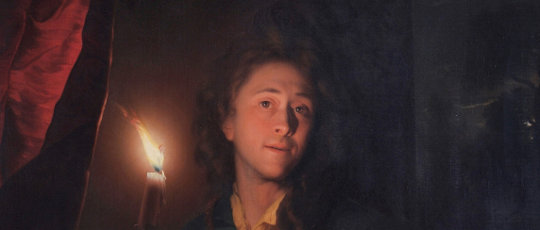 Godefridus Schalcken, Selbstporträt, 1695, Öl auf Leinwand, Leamington Spa Art Gallery and Museum. Detail