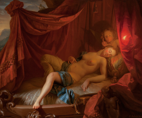 Godefridus Schalcken, Schlafende Venus mit Cupido, vor 1685, Öl auf Leinwand, Nationalgalerie Prag