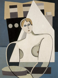 Marcelle Cahn, Frau und Segel, um 1926/27, Öl auf Leinwand 66 x 50 cm, Musée d'Art Moderne et Contemporain de Strasbourg (MAMCS), © Foto Musées de Strasbourg, A. Plisson