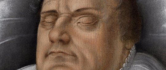 Nachahmer von Lucas Cranach dem Älteren, Luther auf dem Totenbett, um 1600. Ausschnitt. Lizenz: PD-Art. Quelle: https://commons.wikimedia.org/wiki/File:Luther_auf_dem_Totenbett_Karlsruhe.jpg