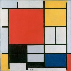 Piet Mondrian, Komposition mit Rot, Gelb, Blau und Schwarz, 1921. Lizenz: PD-Art. Quelle: Wikimedia Commons