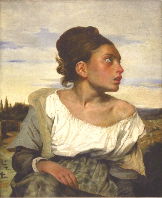 Eugène Delacroix, Jeune orpheline au cimetière, 1824. Lizenz: PD-Art. Quelle: Wikimedia Commons