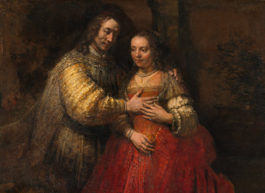 Rembrandt van Rijn, Het Joodse bruidje, 1667. Lizenz: PD-Art. Quelle: Wikimedia Commons