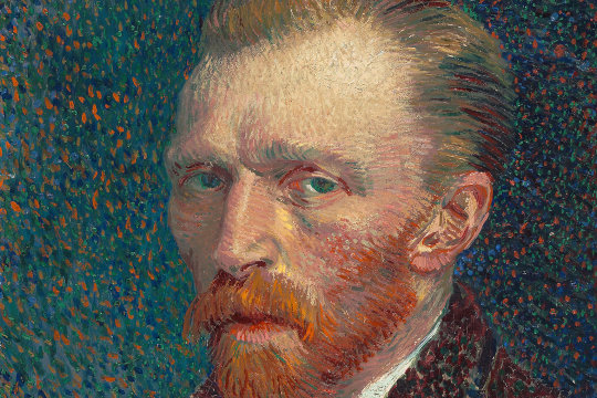 Selbstportrait aus Chicago zu Gast in Frankfurt: Vincent van Gogh, Selbstbildnis, 1887. Ausschnitt. Quelle: Wikimedia Commons, Lizenz: PD-Art