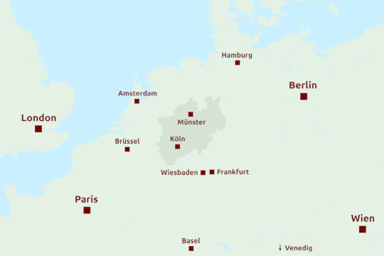 Karte Umland NRW mit Ausstellungsorten