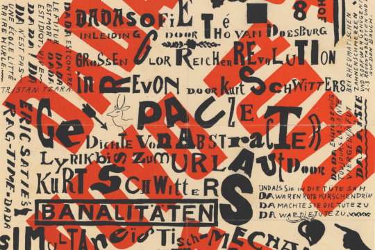 Theo van Doesburg / Kurt Schwitters, Kleine Dada Soirée, 1922. Washington, National Gallery of Art,  Gift of the Collectors Committee. Ausschnitt. Quelle: Wikimedia Commons, Lizenz: CC0 1.0