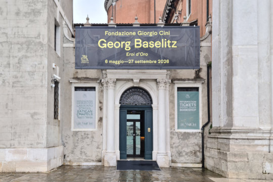 Fondazione Giorgio Cini, Georg Baselitz – Eroi d'Oro. Werbebanner. Foto: jvf