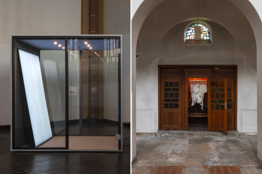 Confessional, 2026 © Ayşe Erkmen / The Distance Between Me and Everything Else © Mehtap Baydu. Foto © Manifesta 16 Ruhr / Rainer Schlautmann / Ivan Erofeev