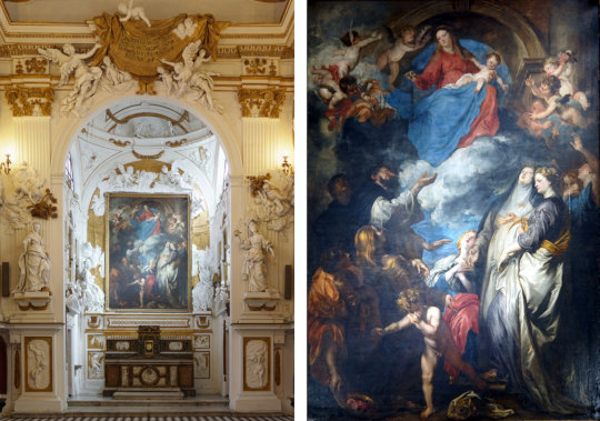 Altar und Altarbild von Anthonis van Dyck, Oratorio del Rosario di San Domenico, Palermo. Foto:jvf
